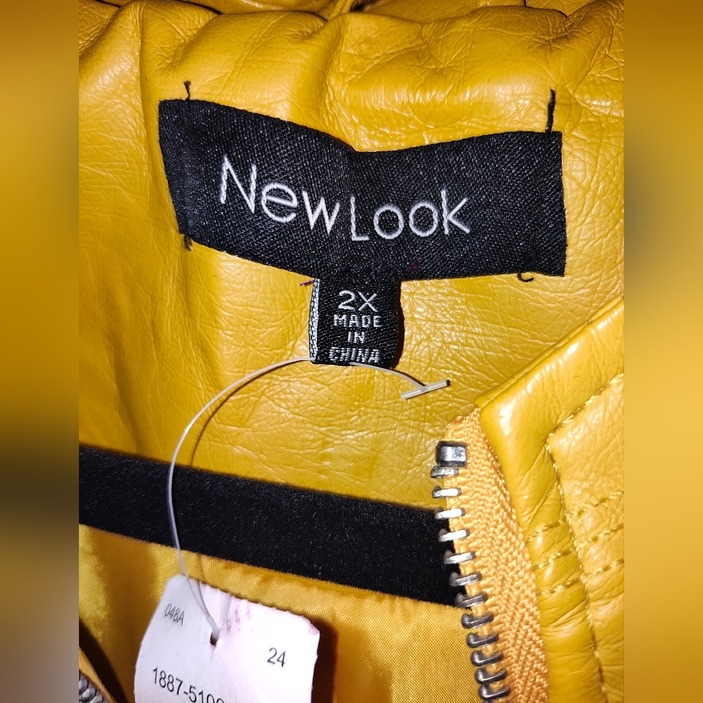 New Look Mustard Faux Leather Jacket - Picture 2 of 4